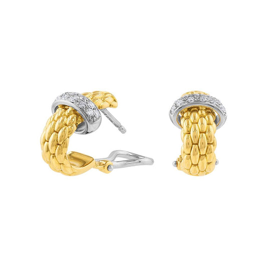 LaViano Fashion 18K Yellow Gold Diamond Earrings