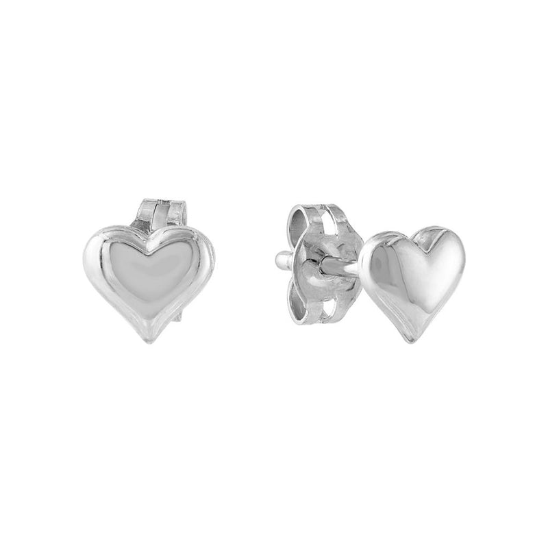 LaViano Fashion 14K White Gold Heart Earrings