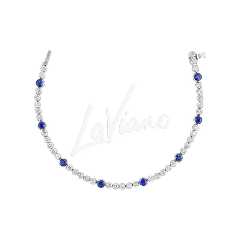 LaViano Fashion 18K White Gold Sapphire and Diamond Bracelet