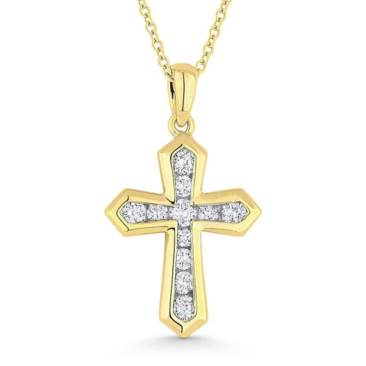 Laviano Fashion 14K Yellow Gold DIamond Cross