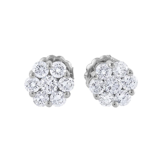 LaViano Fashion 14K White Gold Diamond Earrings