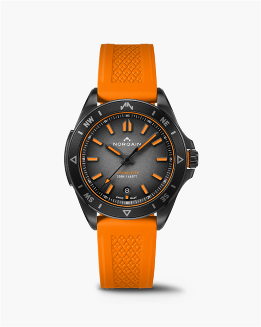 Norqain Adventure NEVEREST 40mm Limited Edition Black DLC Orange Strap Watch