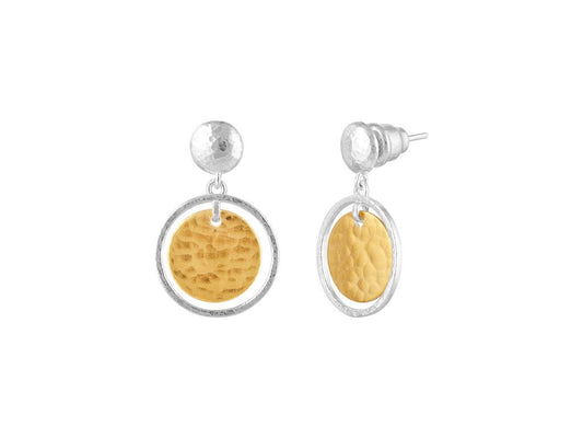 Gurhan Sterling Silver Earrings Layered with 24K Yellow Gold