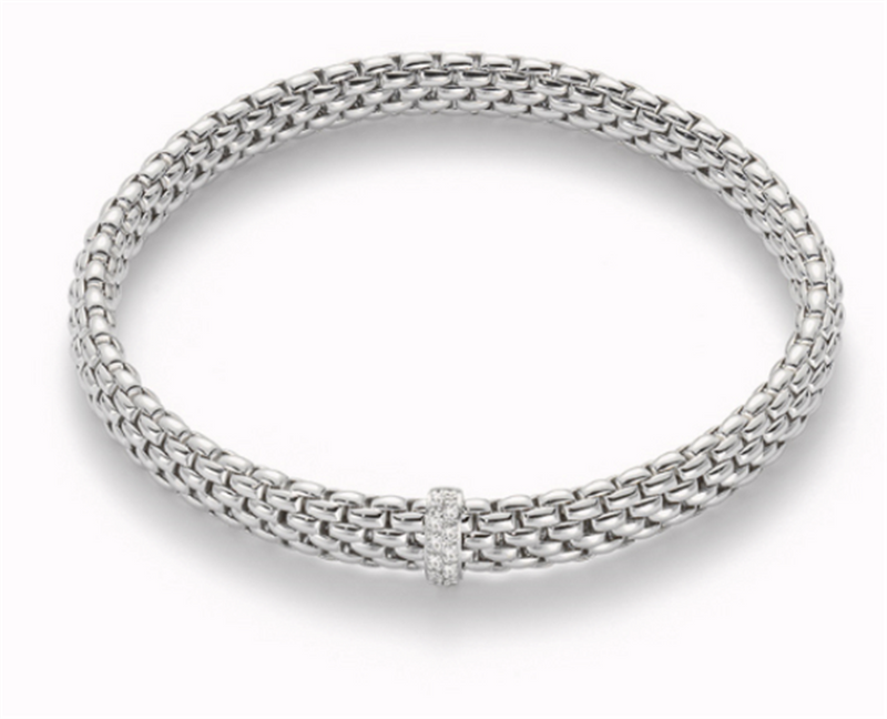 FOPE 18K White Gold Flex It Diamond Bracelet