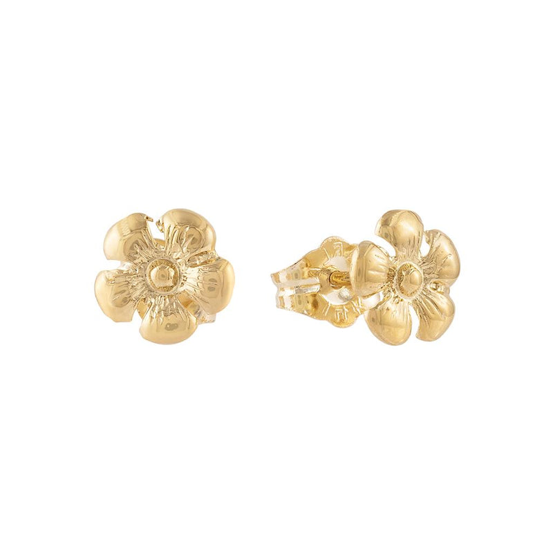 LaViano Fashion 14K Yellow Gold Daisy Flower Earrings