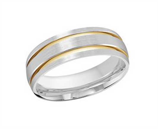 LaViano Fashion 14K Two Tone Wedding Band 7MM Size 10