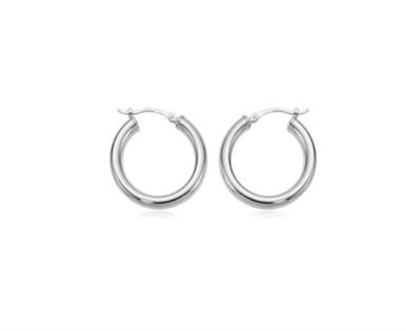 LaViano Fashion Sterling Silver Hoop Earrings 3X20MM