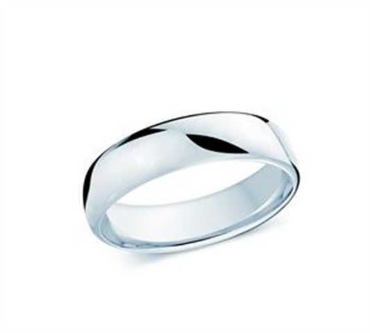 LaViano Fashion 18K White Gold Wedding Band 6MM Size 9