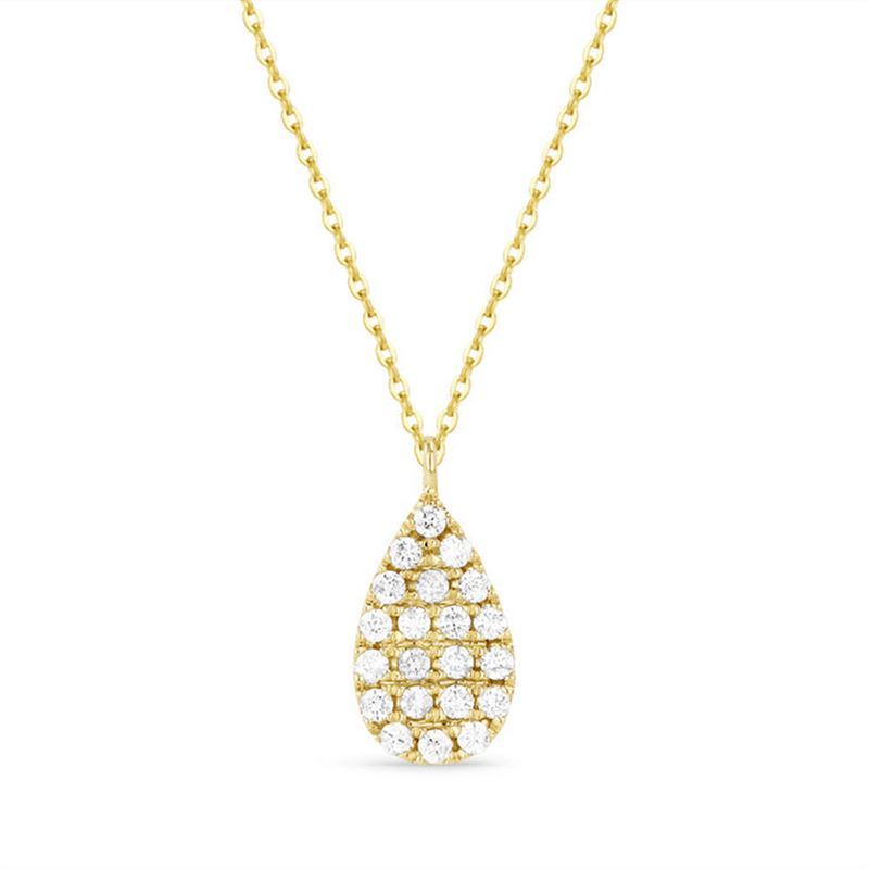 LaViano Fashion 14K Yellow Gold Diamond Teardrop Pendant Necklace