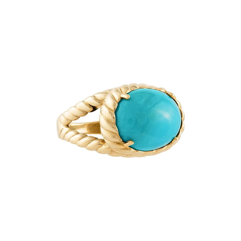 LaViano Fashion 14K Yellow Gold Turquoise Ring