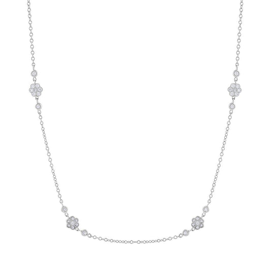 LaViano Fashion 18K White Gold Diamond Necklace