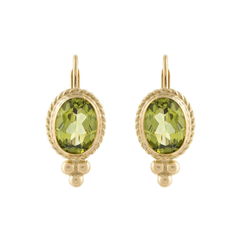 LaViano Fashion 14K Yellow Gold Peridot Earrings