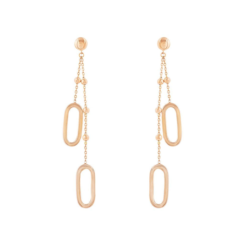 18K Rose Gold Drop Earrings