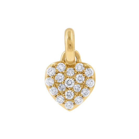 LaViano Fashion 14K Yellow Gold Diamond Heart Charm