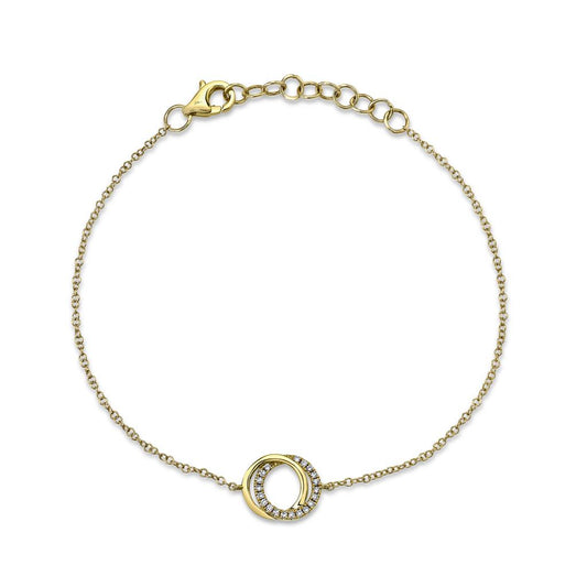 Shy Creation  14K Yellow Gold Diamond Bracelet