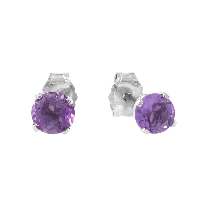 LaViano Fashion 14K White Gold Amethyst Earrings