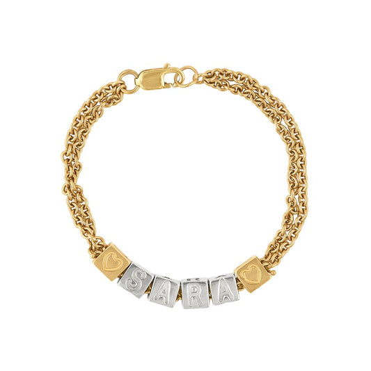 LaViano Fashion 14K Two Tone Baby Bracelet