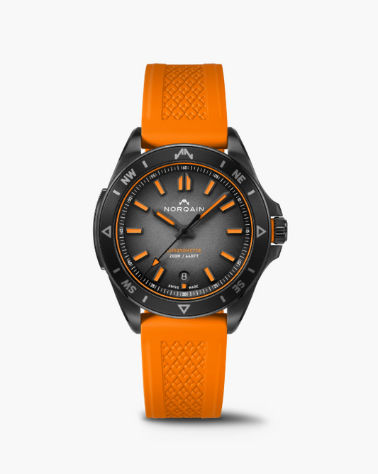 Norqain Adventure NEVEREST 40mm Limited Edition Black DLC Orange Strap Watch