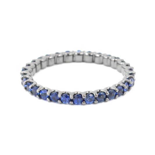 Azul 14K Black Rhodium Plated Sapphire Guard Ring