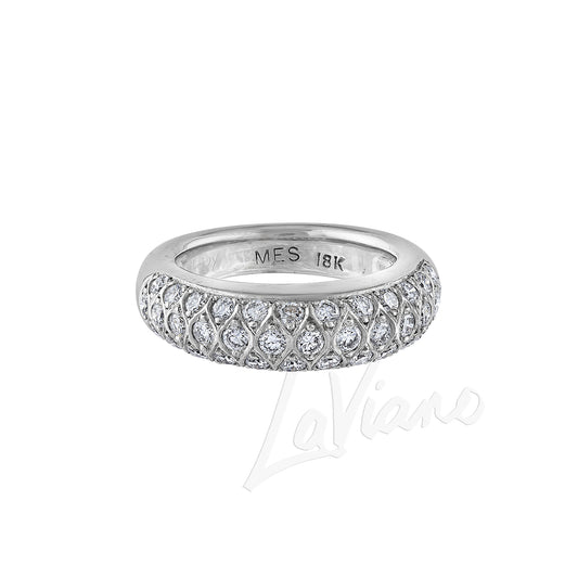 LaViano Fashion 18K White Gold Diamond Band