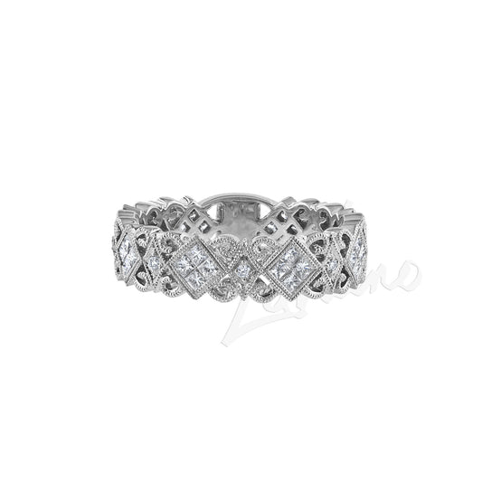 LaViano Fashion 18K White Gold Diamond Band