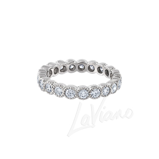 LaViano Fashion Platinum Diamond Eternity Wedding Band