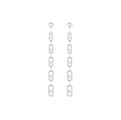 Messika 18K White Gold Move Uno Multi Pendant Diamond Earrings