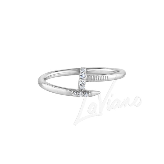 KC Designs 14K White Gold Nail Diamond Ring