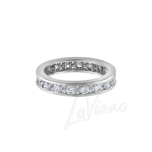 LaViano Fashion Platinum Diamond Eternity Wedding Band