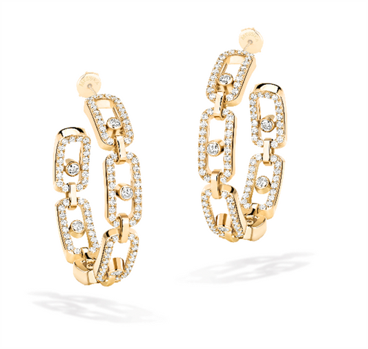Messika 18K Yellow Gold Move Link Small Hoop Earrings