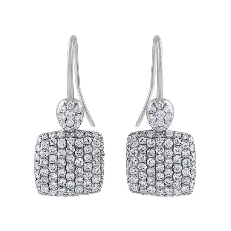 Laviano Fashion 18K White Gold Diamond Earrings