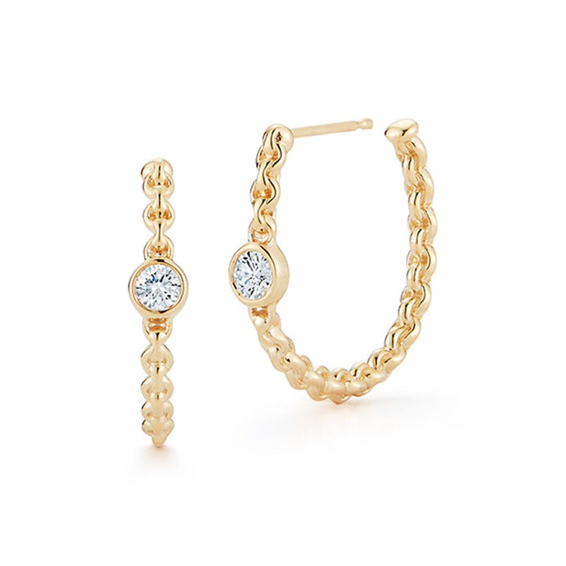 Barbela Design 14K Yellow Gold Diamond Dani Hoop Earrings