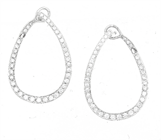 Frederic Sage 14K White Gold Diamond Earrings