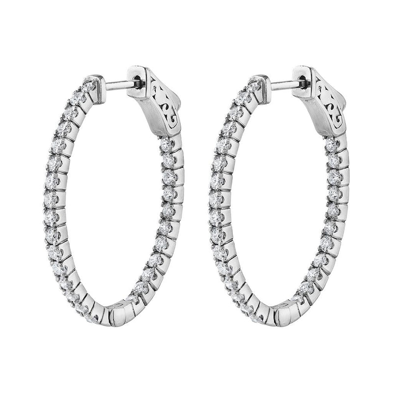 LaViano Fashion 14K White Gold Diamond Earrings