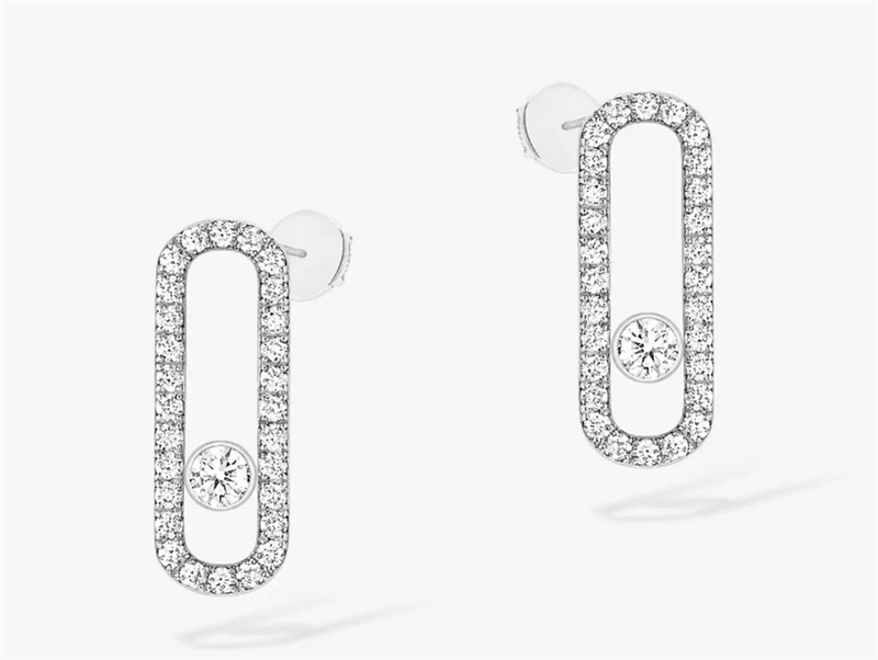 18k White Gold Move Uno Diamond Earrings