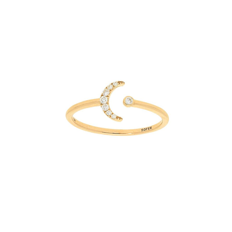 LaViano Fashion 14K Yellow Gold Crescent Diamond Ring