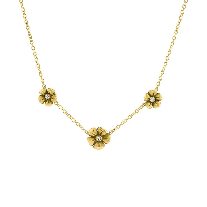 LaViano Fashion 18K Yellow Gold Flower Necklace