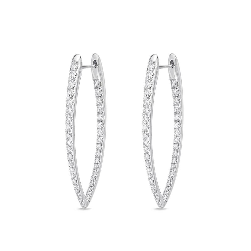 LaViano Fashion 18K White Gold Diamond Earrings 74 Diamonds 1.64 Carats Serial Number