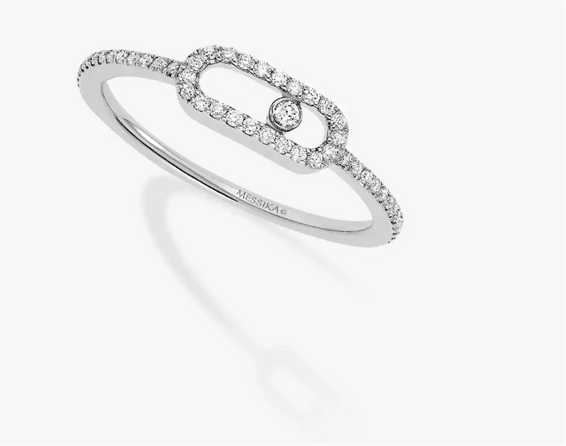 Messika 18K White Gold Diamond Move Uno Ring