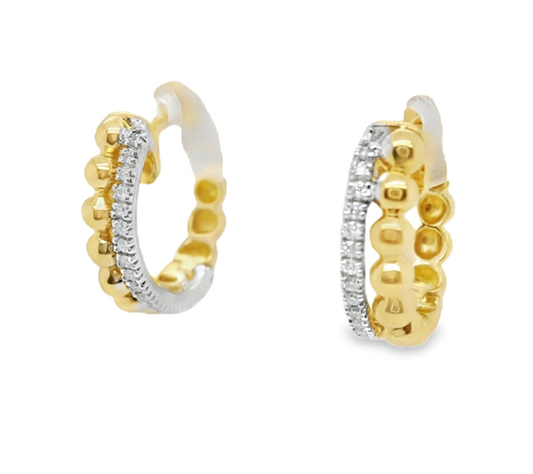 LaViano Fashion 18K Two Tone Diamond Earrings