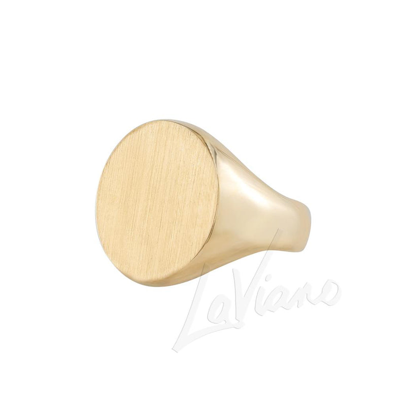 LaViano Fashion 14K Yellow Gold Gents Signet Ring, Size 9