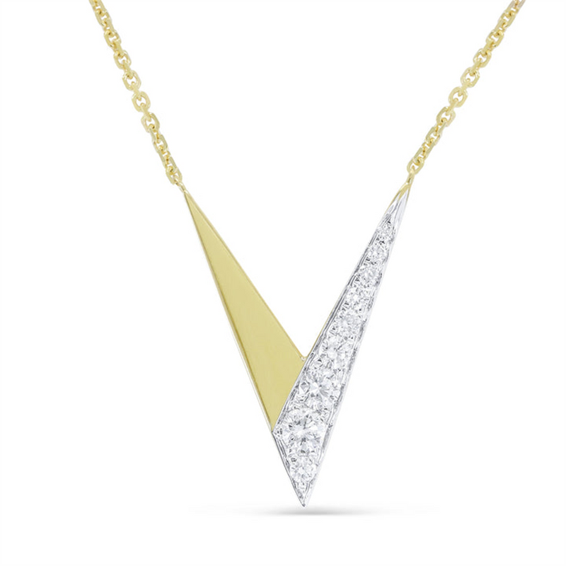 LaViano Fashion 14K Yellow Gold Diamond Necklace