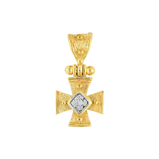 Mazza 14K Yellow Gold Diamond Cross Charm Diamonds