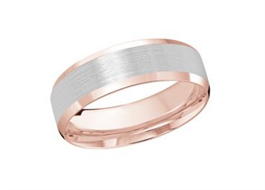 LaViano Fashion 14K White and Rose Gold Wedding Band 7MM Size 10
