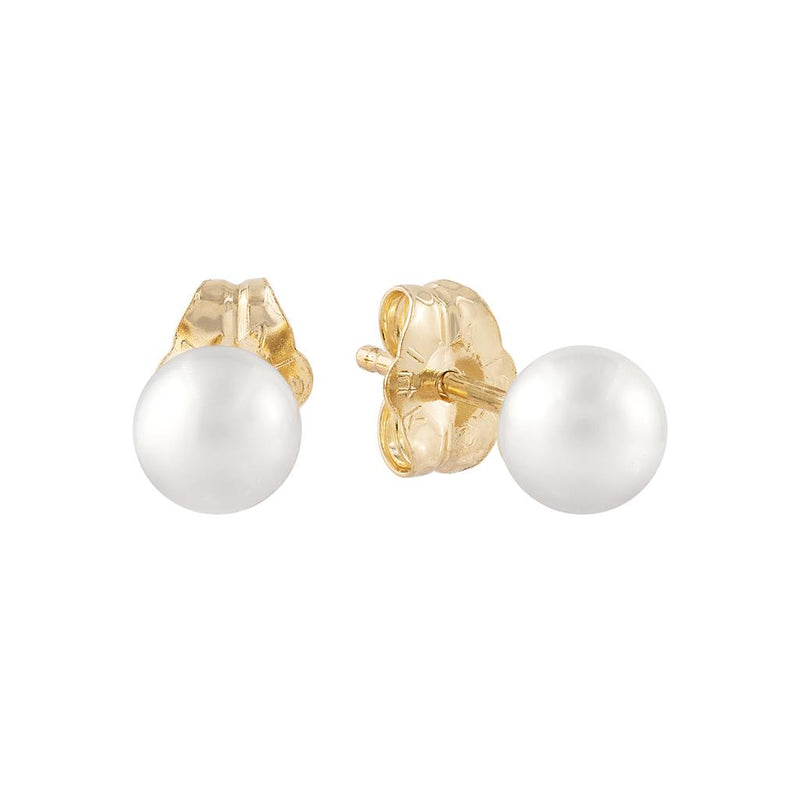 LaViano Fashion 14K Yellow Gold 4.5mm Pearl Earrings