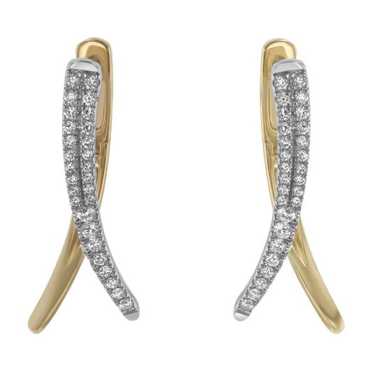 LaViano Fashion 14K Two Tone Diamond Earrings