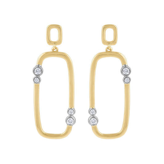 LaViano Fashion 14K Two Tone Diamond Earrings