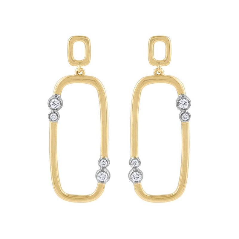 LaViano Fashion 14K Two Tone Diamond Earrings