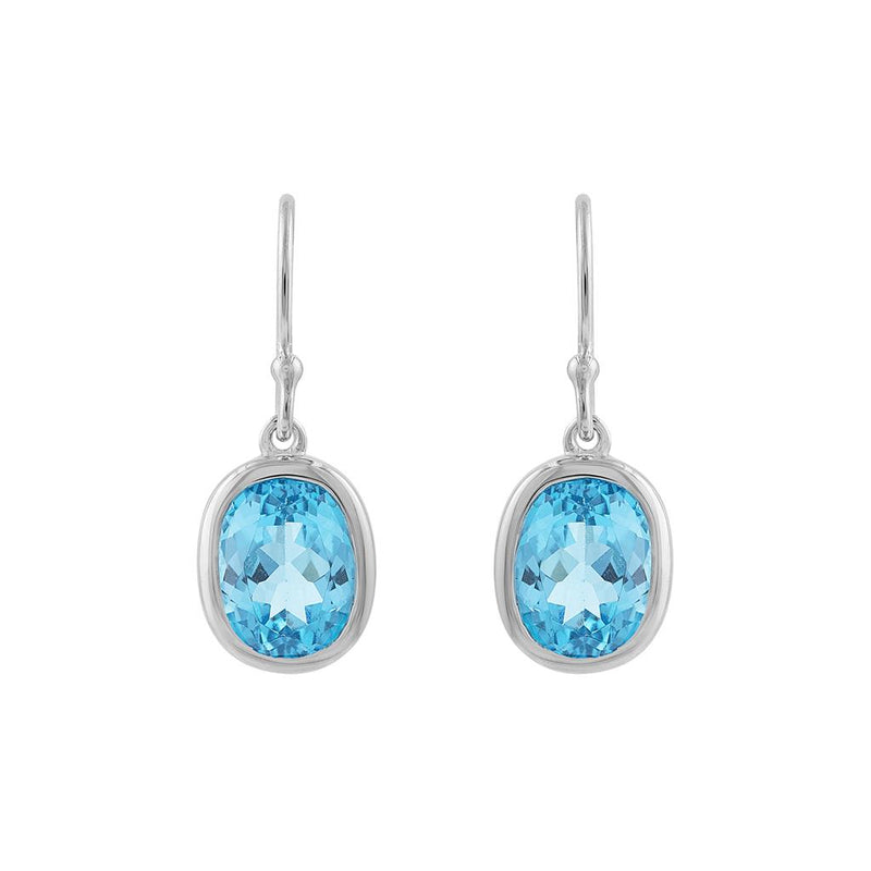 LaViano Fashion Sterling Silver Swiss Blue Topaz Earrings