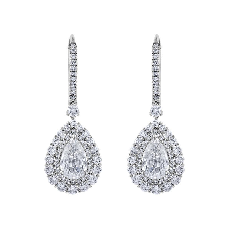 LaViano Fashion 18K White Gold Diamond Drop Earrings